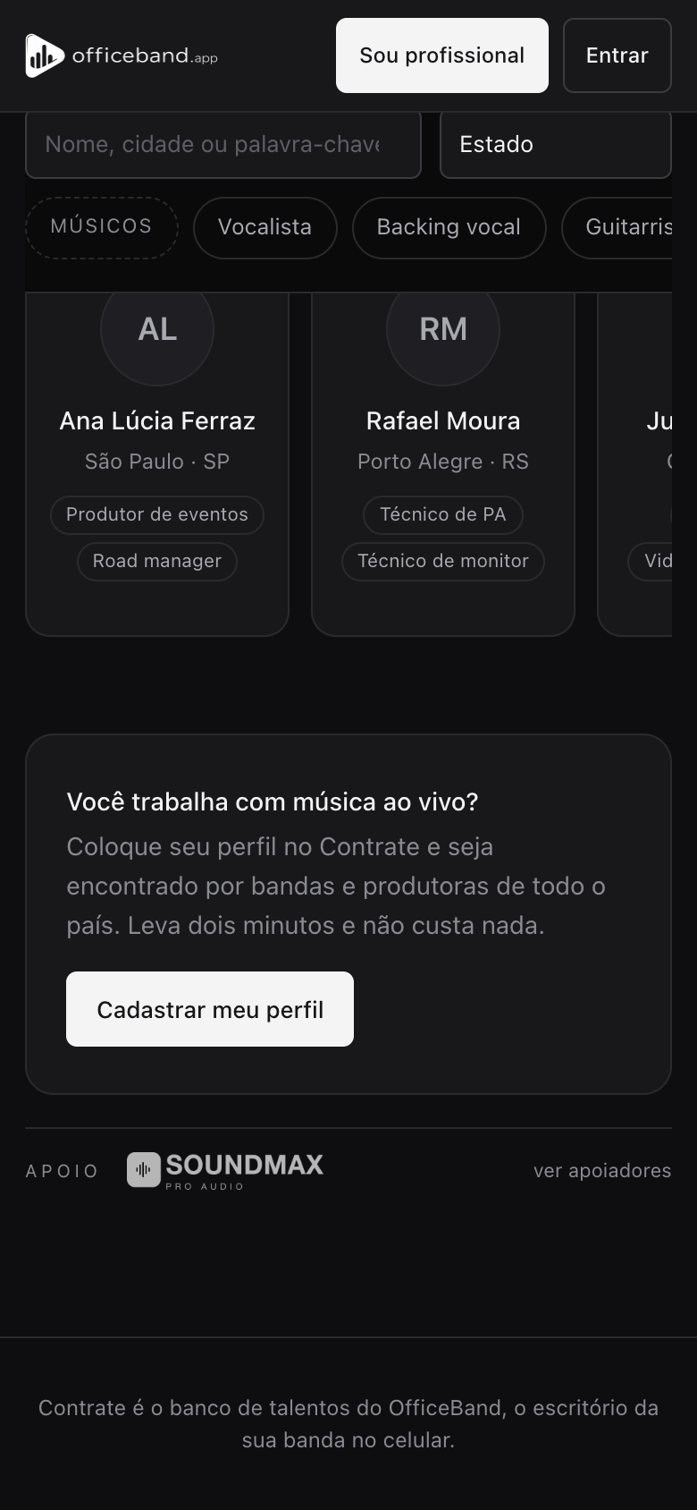 Anúncio no Contrate